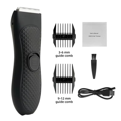 Men’s Electric Groin & Body Hair Trimmer – Rechargeable Clipper for Pubic and Intimate Areas Grooming