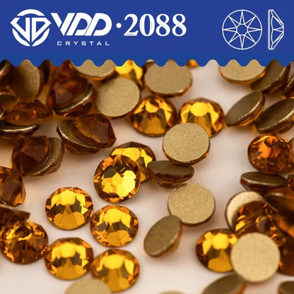 VDD AAAAA Crystal Flatback Rhinestones - SS16-SS30 16-Cut Gems for DIY Crafts & Nail Art Decoration