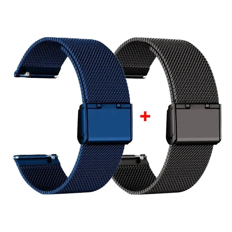 22mm/20mm Metal Watch Strap – Compatible with Garmin Vivoactive 3/4/5, Forerunner 245/645/745/965, Venu 2/3, SQ2 Music