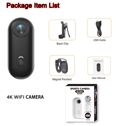 4K UHD Mini Vlog Camera – Wireless WiFi Sports Action Pocket Camcorder