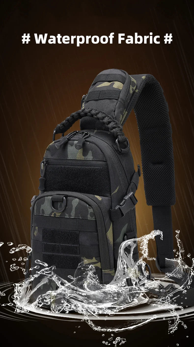 Men’s Tactical Camping Chest Bag – Outdoor MOLLE Sling Shoulder Pack for Hiking, Cycling, Fishing & Climbing