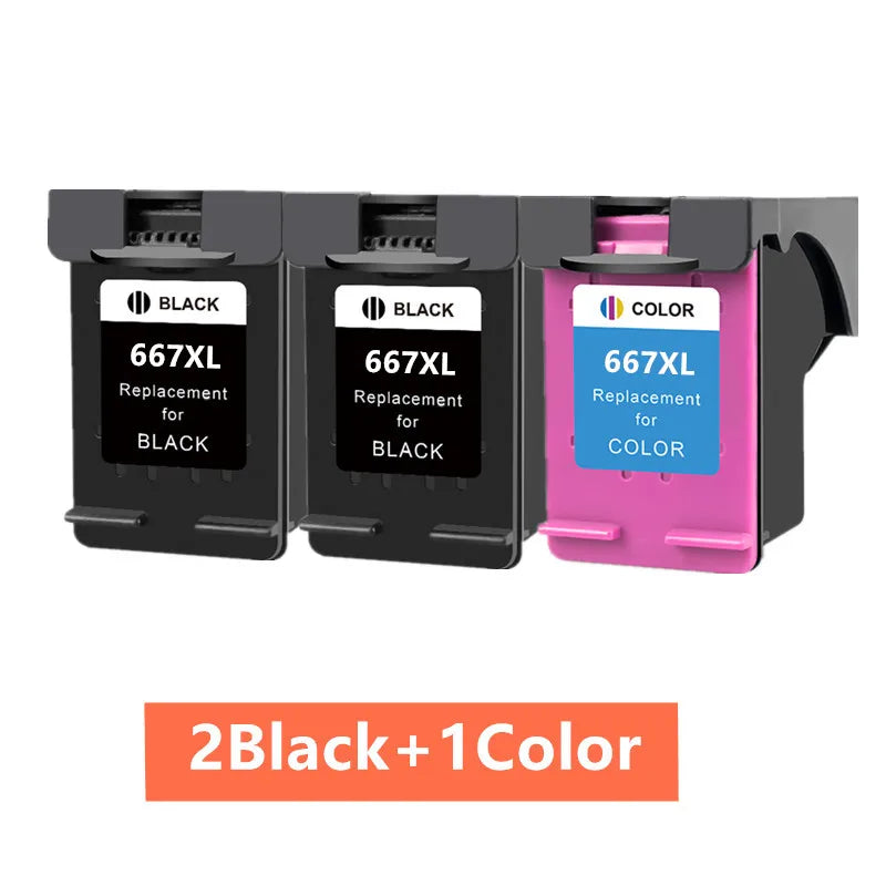 Remanufactured HP 667 / 667XL Ink Cartridge Replacement – Compatible Ink for HP DeskJet Ink Advantage 1275, 2374, 2375, 2376, 2775 & 2776 Printers