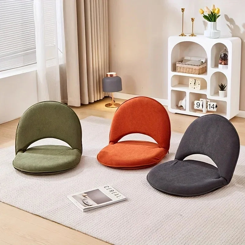 Tatami Back Chair – Foldable Small Sofa for Bedroom or Dormitory, Adjustable, Removable & Washable