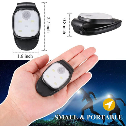 LED Clip Safety Light - USB Rechargeable Running Lamp with 4 Modes for Night Jogging, Hiking & Fishing