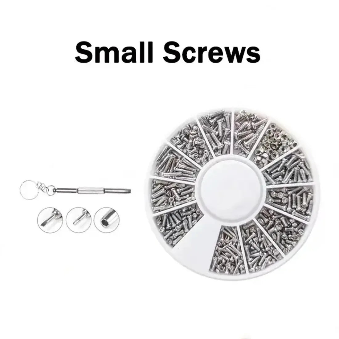 12-Size Mini Screw & Nut Assortment Kit - M1 to M1.6 Watch, Eyeglass Frame & Precision Repair Set