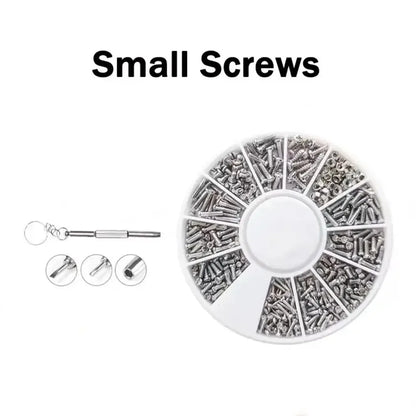 12-Size Mini Screw & Nut Assortment Kit - M1 to M1.6 Watch, Eyeglass Frame & Precision Repair Set