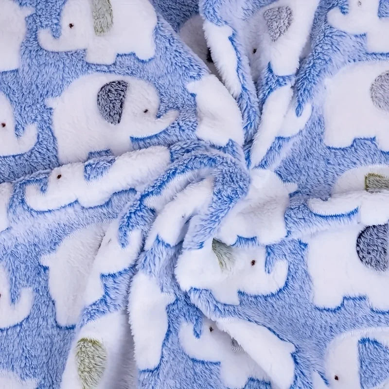 Cartoon Elephant Pet Blanket - Soft Cozy Flannel Throw for Dogs & Cats Puppy Kitten Christmas Gift