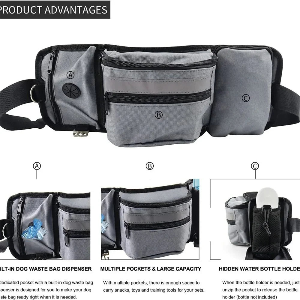 Pet Dog Training Treat Bag - Portable Waist Pouch for Snacks, Feeding & Outdoor Walking