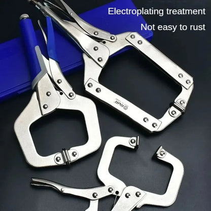 RUR Heavy-Duty C-Type Locking Pliers - Multi-Function Industrial Clamps for Woodworking & Repairs