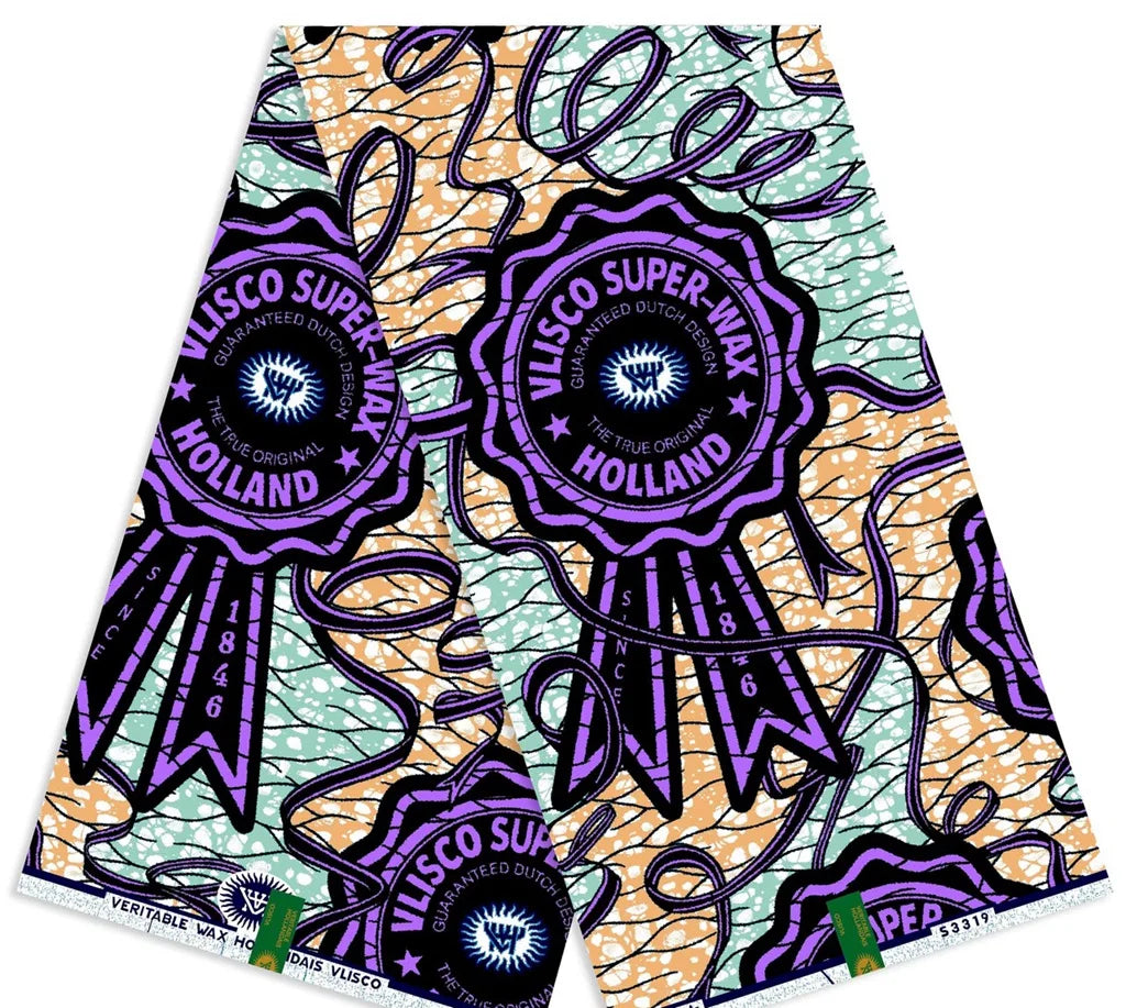 Original African Wax Print Fabric - 6 Yards Soft 100% Cotton Nigerian Ankara Pagne Batik Material