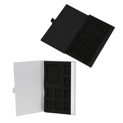 9-in-1 Portable Memory Card Case – Aluminum SD & Micro SD Card Holder with 1SD + 8TF Storage, Protector Box