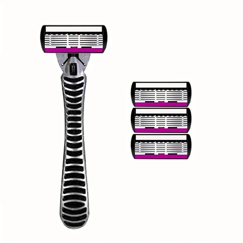 3/6/12PCS Men’s Safety Razor Blades - 6-Layer German Stainless Steel Shaving Cartridges Compatible with Mach Razors