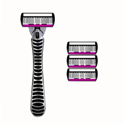 3/6/12PCS Men’s Safety Razor Blades - 6-Layer German Stainless Steel Shaving Cartridges Compatible with Mach Razors