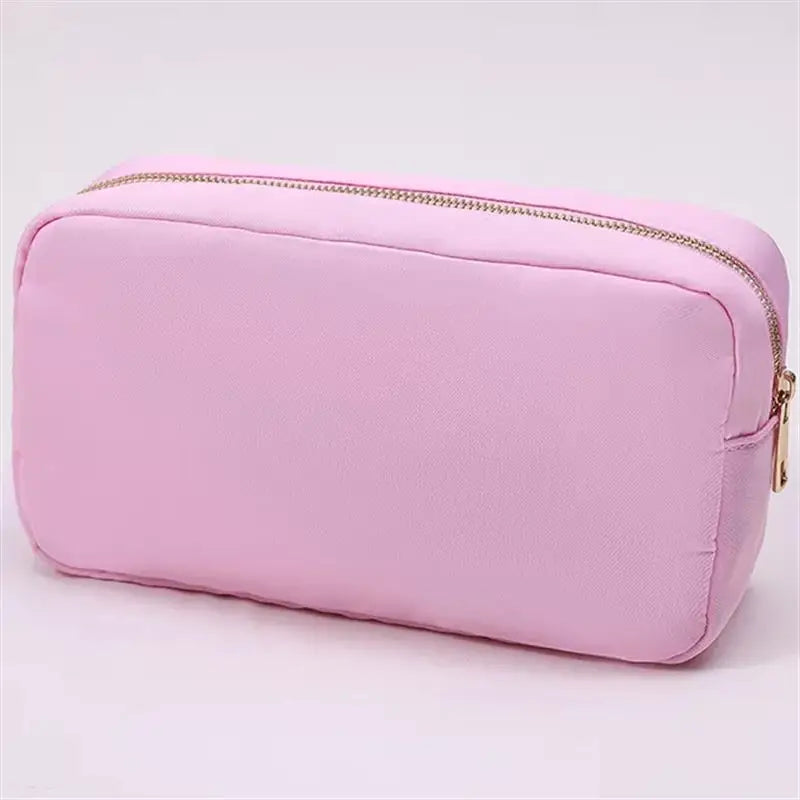 Multi-Color Nylon Cosmetic Bag - Large Zipper Makeup Pouch & Toiletry Organizer for Women and Girls
