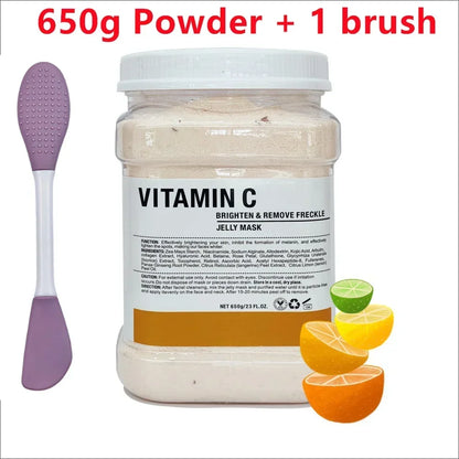 650g Chamomile Hyaluronic Acid Facial Moisturizing Mask Powder with Silicone Brush, Rose Jelly Mask for Skin Elasticity