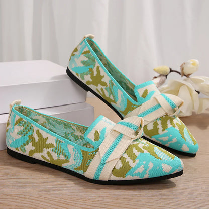 Women's Luxury Loafers Ballet Flats – Pointed Toe Slip-On Shoes with Low Heel, Barefoot Comfort & Butterfly Design