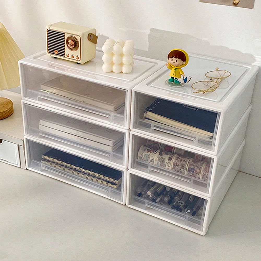 Desktop Jewelry Organizer Box - Stackable Pull-Out Drawer Storage for Bracelets & Necklaces