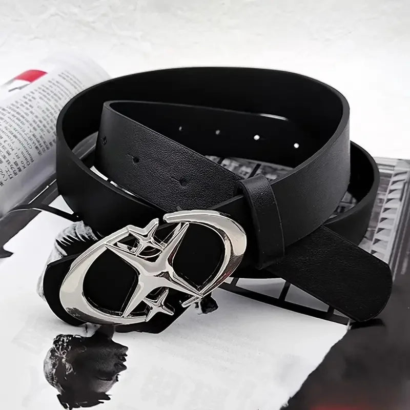 Stylish Oval Cross Buckle Belt - Durable Adjustable Unisex Fashion Accessory Gift for Men and Women