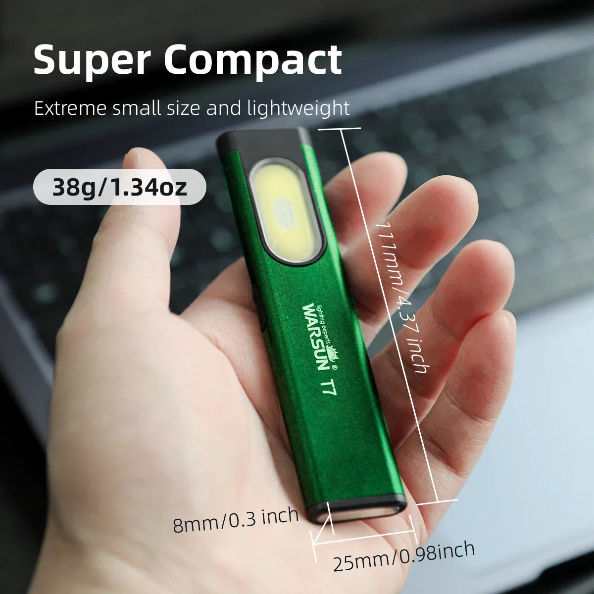 Warsun T7 LED Keychain Flashlight – 650Lm Mini Portable Torch with Magnet