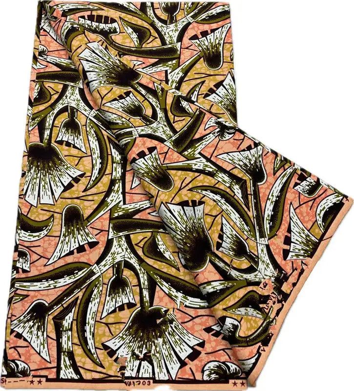 African Real Wax Print Fabric - 6 Yards 100% Cotton Ghana Ankara Loincloth Material
