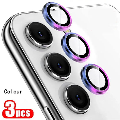 3Pcs Metallic Lens Protector Cover - Full Camera Protection for Samsung Galaxy S25 Plus S24 S23 FE A15 A35 A55 Series