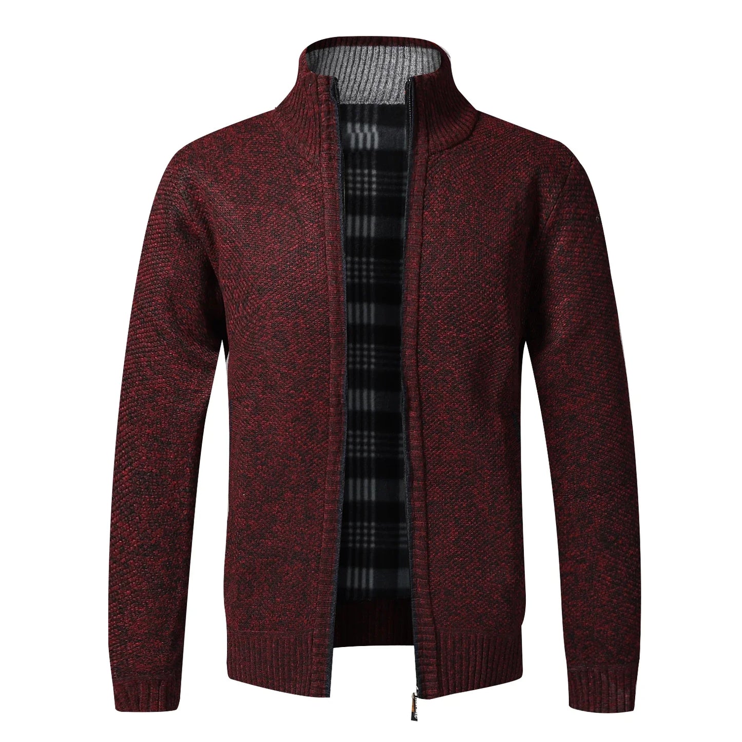 Men's Warm Fleece Cardigan Sweater - Full Zip Slim Fit Knitted Winter Jacket Coat