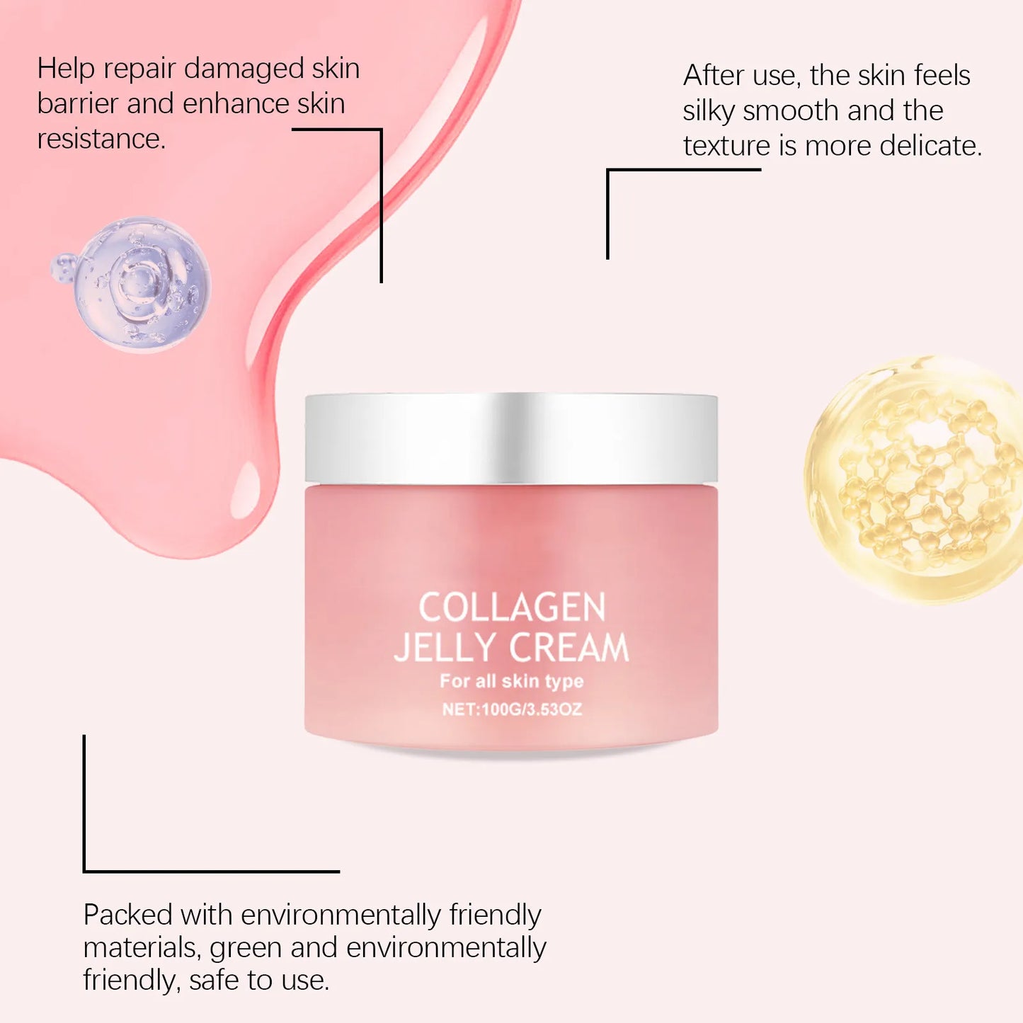 100g Collagen Jelly Cream – Anti-Aging, Hydrating & Skin Tightening Face Care for Wrinkles