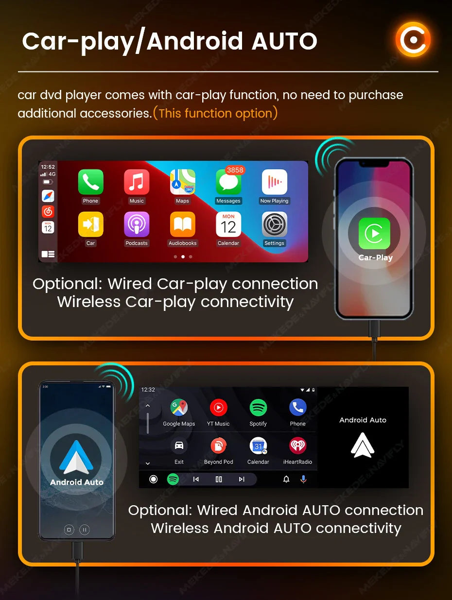 1DIN Universal 6.86" MP5 Car Radio – Wireless CarPlay Android Auto Multimedia Video Player with AUX, USB, SWC, Bluetooth & Touchscreen