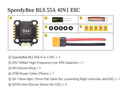 SpeedyBee F405 V4 Stack - BLS 55A 4-in-1 ESC & Flight Controller for 3-6S FPV Drones