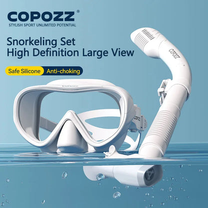 COPOZZ Full Vision Diving Mask - HD Anti-Fog Snorkeling Mask Set for Swimming & Underwater Diving