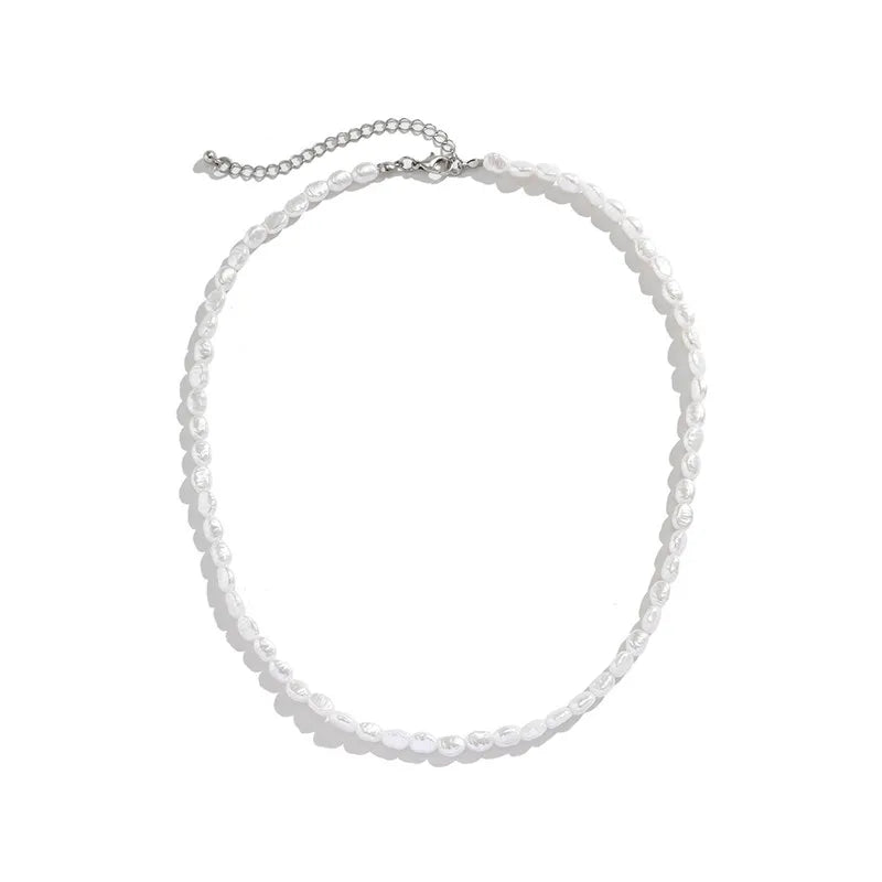 Imitation Pearl Choker Necklace - Vintage Elegant Beaded Fashion Jewelry for Women Wedding Party Style