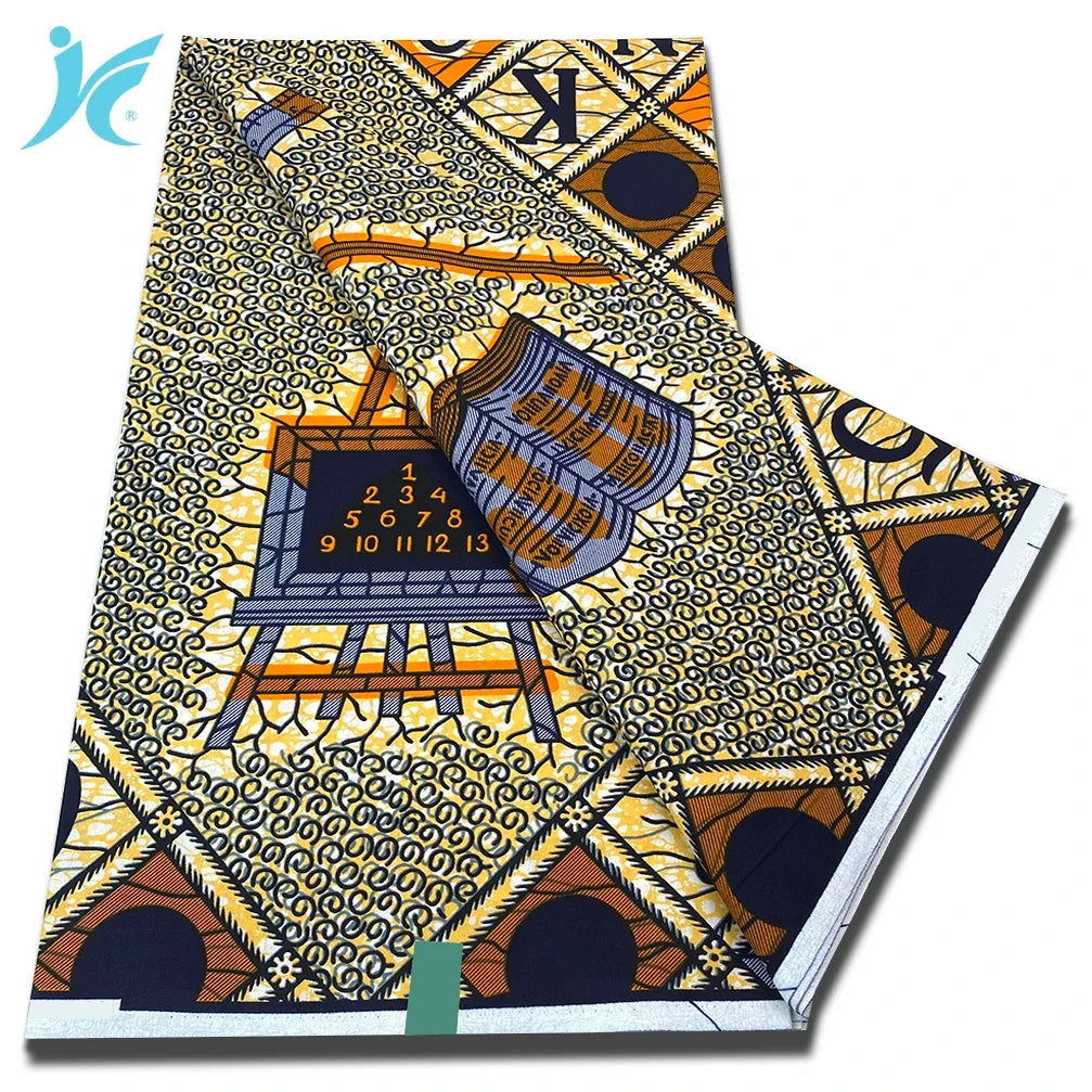 2026 African Real Wax Fabric - 100% Cotton Nigerian Ankara Dutch Batik Sewing Cloth