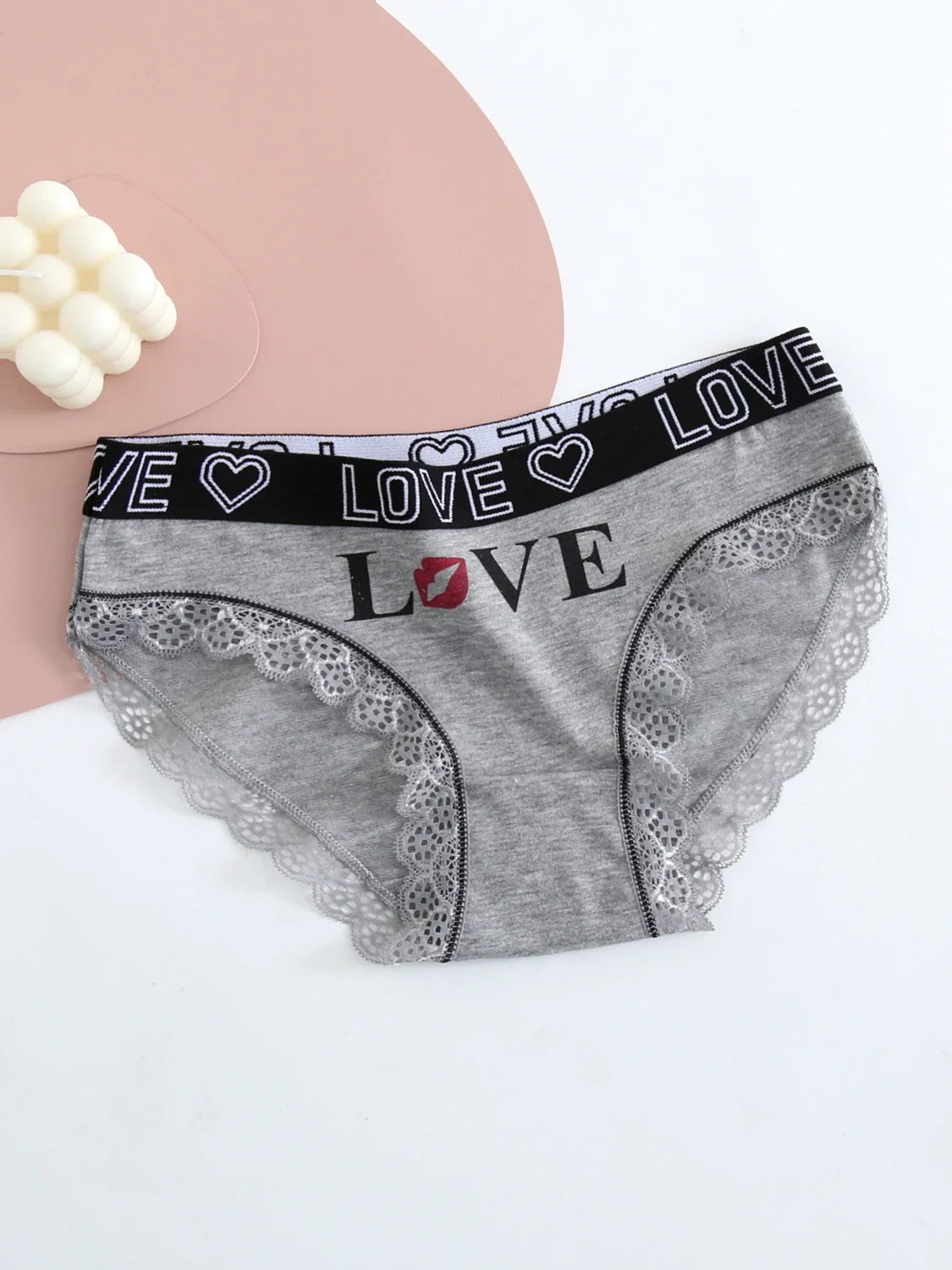 5-Pack Women's Cotton Panties – Breathable Letter Printed Belt, Fashionable Ladies Underwear