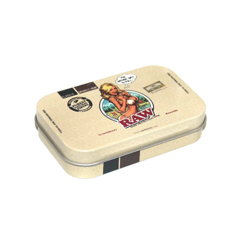 Metal Flip Storage Tin - Sealed Tobacco, Rolling Paper, Jewelry, Candy, Coin & Key Organizer