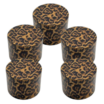 Metal Herb Grinder - Leopard Print Spice Crusher & Tobacco Grinder with Grinding Teeth