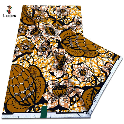 African Ankara Wax Fabric - 100% Cotton Soft Pink Pagne Fashion Print