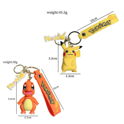 Pokemon Pikachu Keychain Anime Cartoon Figure Toy Pendant – Charmander Psyduck Bag & Car Key Ring Kid Gift