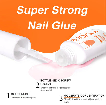5pcs/2pcs Super Strong Nail Glue – 7g for False Nails, Acrylic, Press-On & Nail Art Decoration, Lasting Adhesion