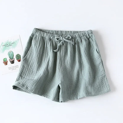 2026 Women's Cotton Crepe Summer Shorts - Loose Fit Plus Size Beach Lounge Pants