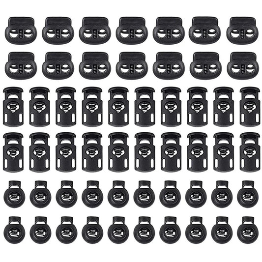 50pcs Plastic Cord Lock Toggle – DIY Spring Stopper for Lanyards, Drawstrings, Shoelaces & Clothing