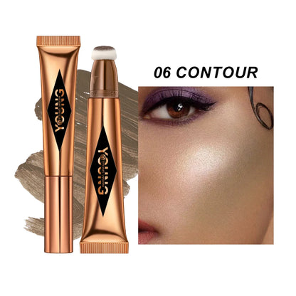 YOUNG VISION Air Cushion Powder Blusher – High Gloss Stick, 6 Color Options for Liquid Rouge Makeup