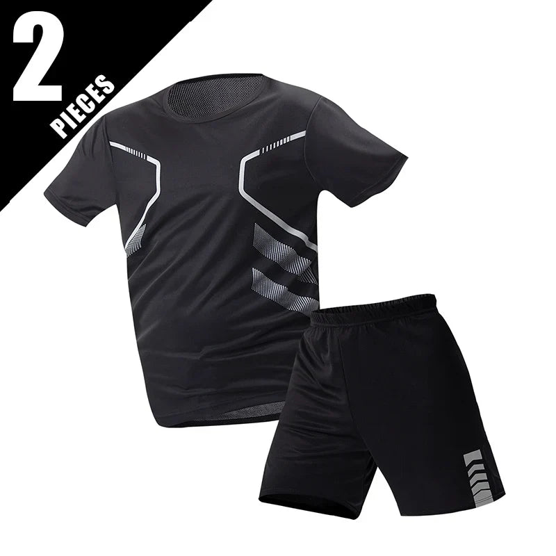 Men’s Summer Quick Dry T-Shirt - Solid Color Short Sleeve Sports Shirt for Running & Casual Wear
