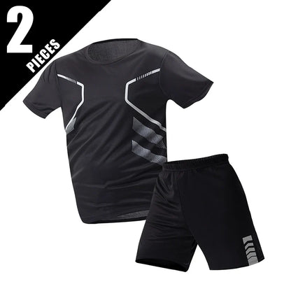 Men’s Summer Quick Dry T-Shirt - Solid Color Short Sleeve Sports Shirt for Running & Casual Wear