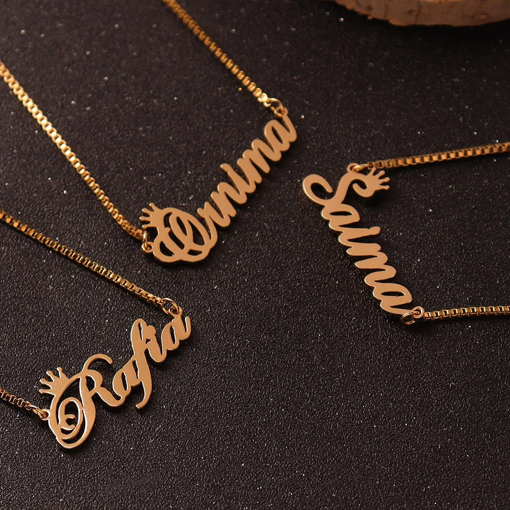 Personalized Gold Name Necklace - Custom Box Chain Handmade Jewelry Gift for Women, Mom & Birthday Keepsake