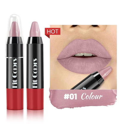8-Color Velvet Matte Lipstick Pencil – Waterproof, Long-Lasting Sexy Red Lip Tint Non-Stick Makeup Pen