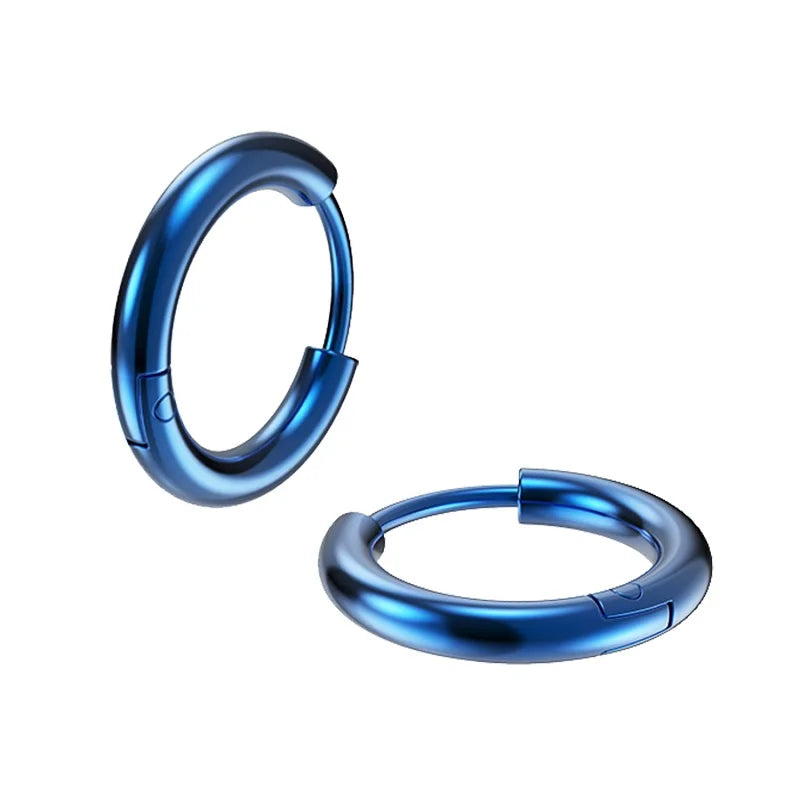 Tiny Stainless Steel Hoop Earrings - 8-20mm Dainty Round Ear Buckle Piercing Jewelry for Women & Men