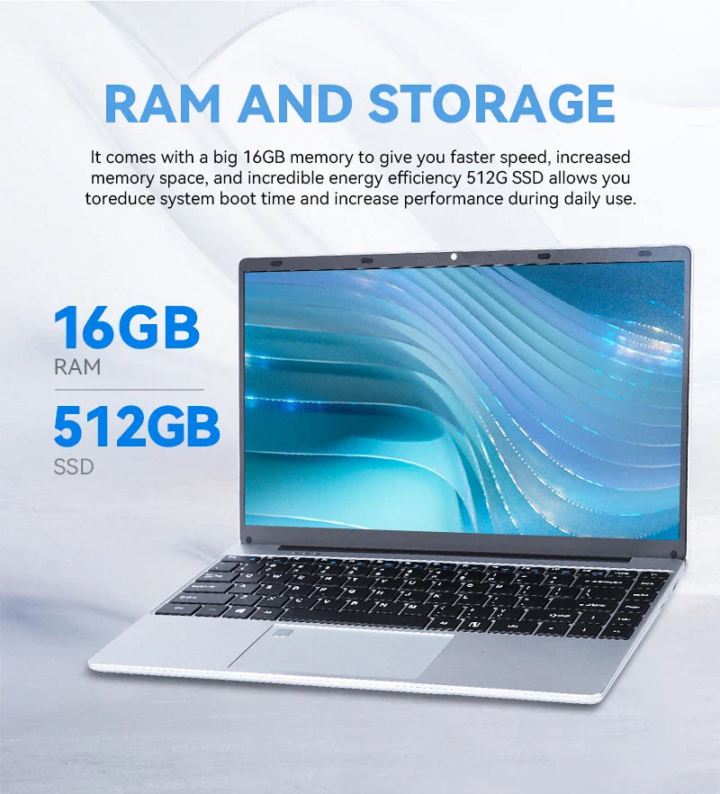 FIREBAT A14 Laptop — 14.1" FHD Intel N5095, 16GB RAM, 512GB/1TB SSD, Lightweight Business Notebook with Fingerprint