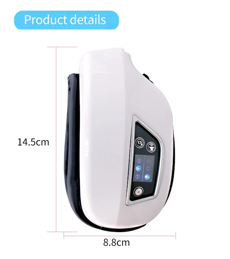 6D Smart Eye Massager – Vibration & Airbag Compression, Bluetooth Music Eye Care Glasses for Fatigue Relief