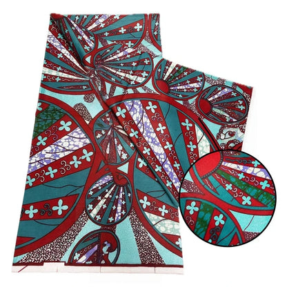 Original African Wax Print Fabric - 6 Yards 100% Cotton Nigerian Ankara Sewing Material for Women’s Dresses