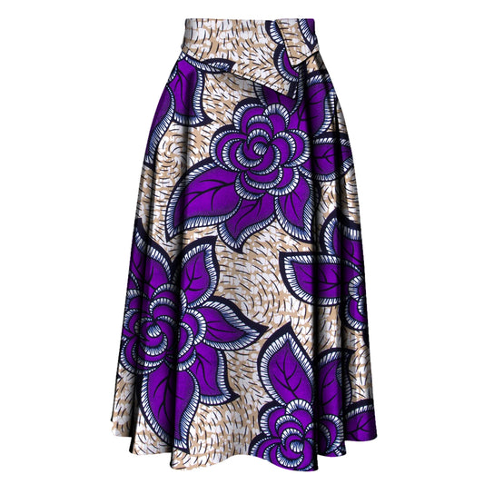 African Ankara Skirt for Women - High Waist Long Printed Party Skirt